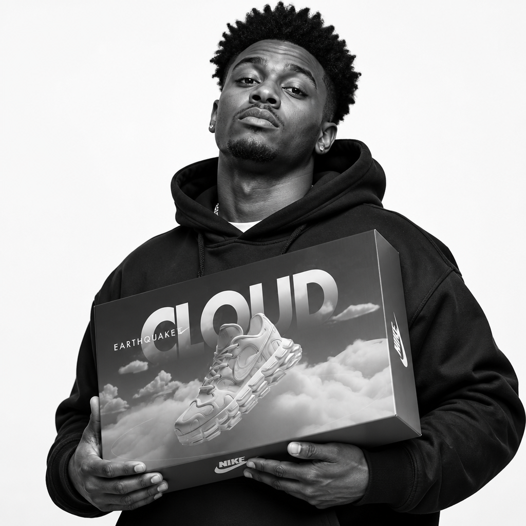 Sneaker collector holding a shoebox